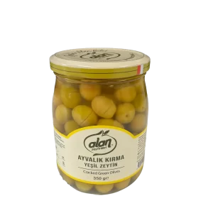 Alan Zeytin Ayvalık Kırma Yeşil Zeytin 291-350 S Cam Kavanoz 350 Gr