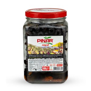 Güngör Zeytin Pınar Royal Kurutulmuş Yağlı Siyah Zeytin Cam 1000 Gr