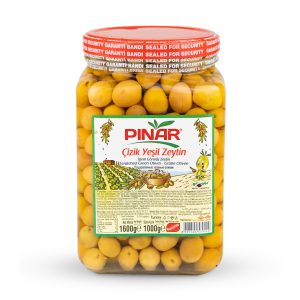 Güngör Zeytin Çizik Yeşil Zeytin Cam Kavanoz 1600 Gr