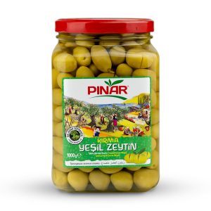 Güngör Zeytin Kırma Yeşil Zeytin Cam Kavanoz 1600 Gr