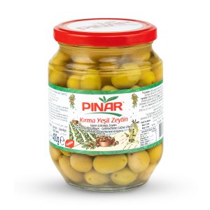 Güngör Zeytin Pınar Kırma Yeşil Zeytin Cam 680 Gr