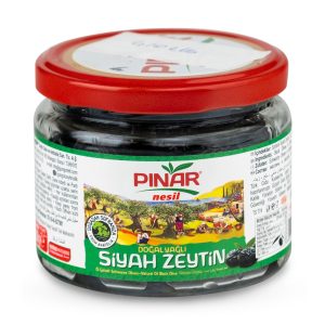 Güngör Zeytin Pınar Nesil Doğal Yağlı Siyah Zeytin Cam 250 Gr